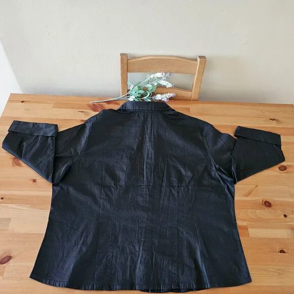 American Flirt - Women's Basic T-Shirts 3-/4 Sleeve Size 2X Black - Picture 8 of 8